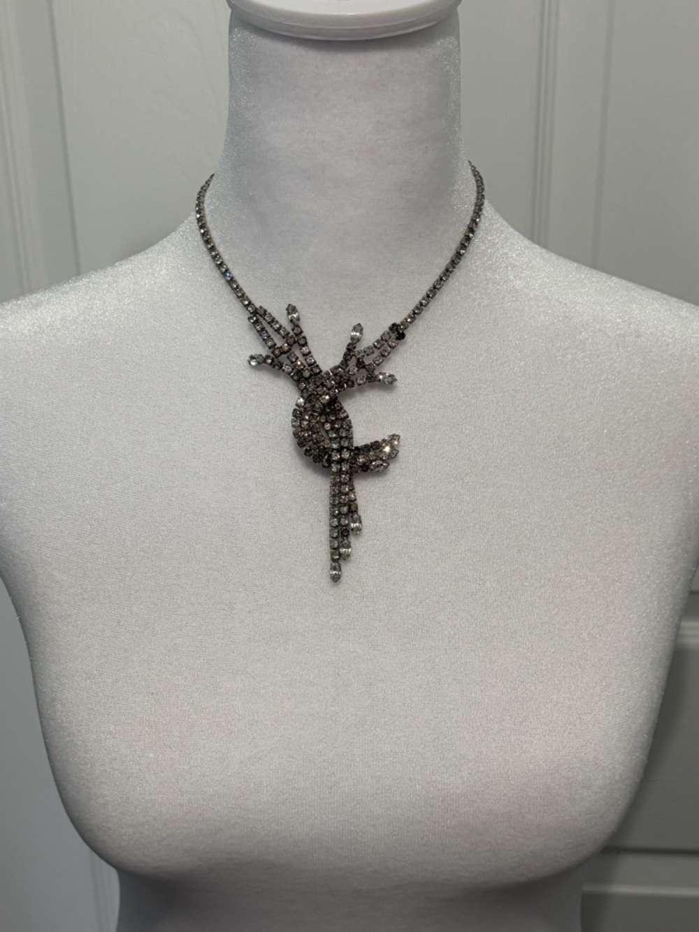 Vintage Rhinestone Statement Necklace